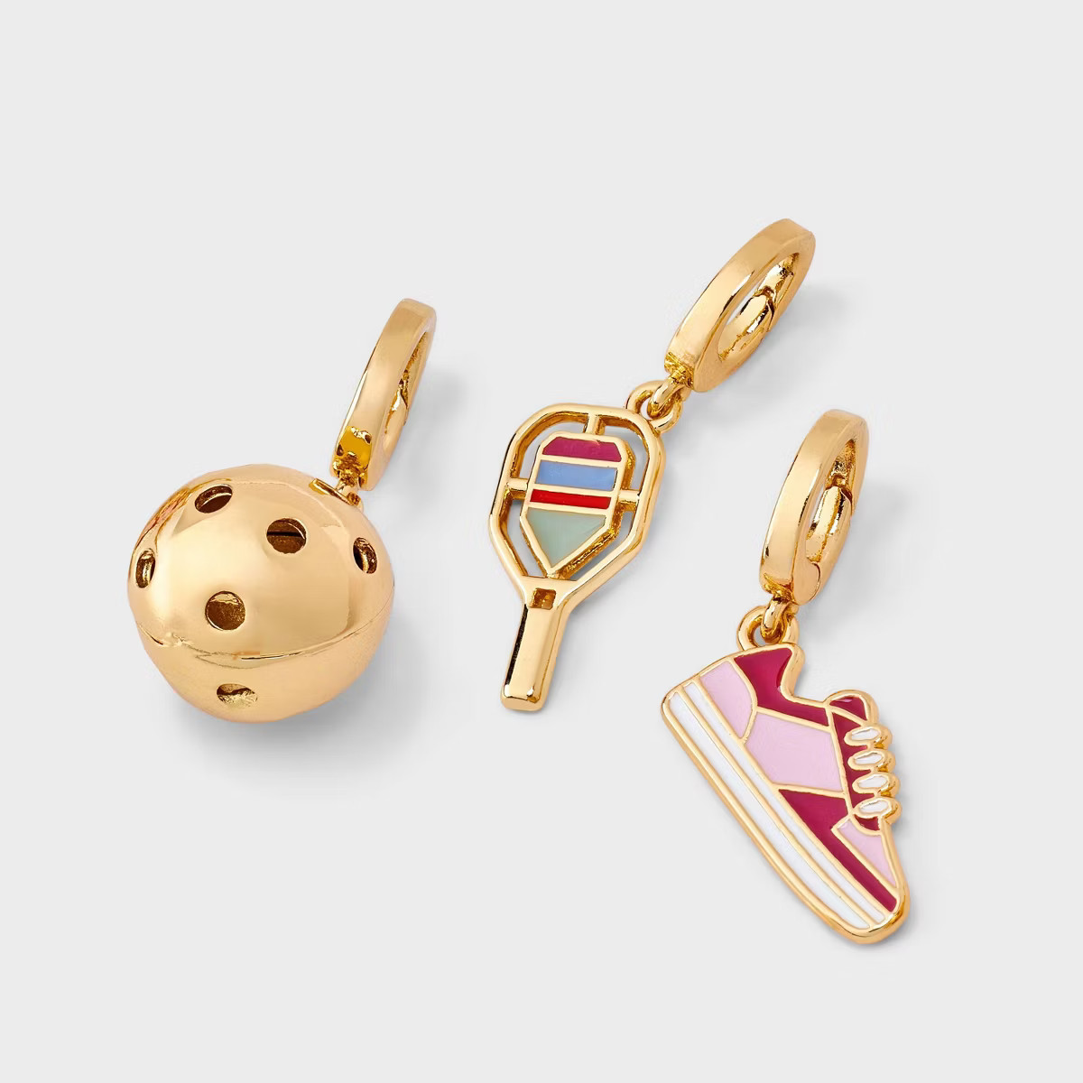 Paddle Ball and Sneaker Charm Necklace Set 3pc - A New Day™ Gold | Target