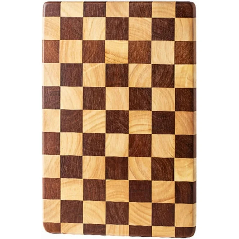 Checkered Acacia Wood Cutting Board with Juice Groove, Large Butcher Block Chopping Board & Servi... | Walmart (US)