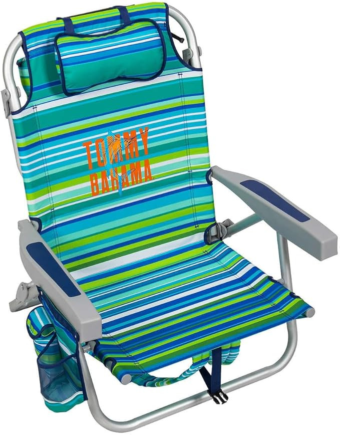 Tommy Bahama 5 Position Beach Chair (Green Stripes) | Amazon (US)
