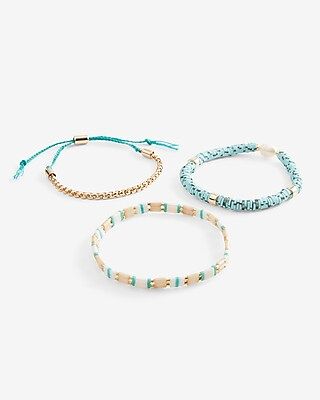 3 Piece Turquoise and Pearl Bracelets | Express