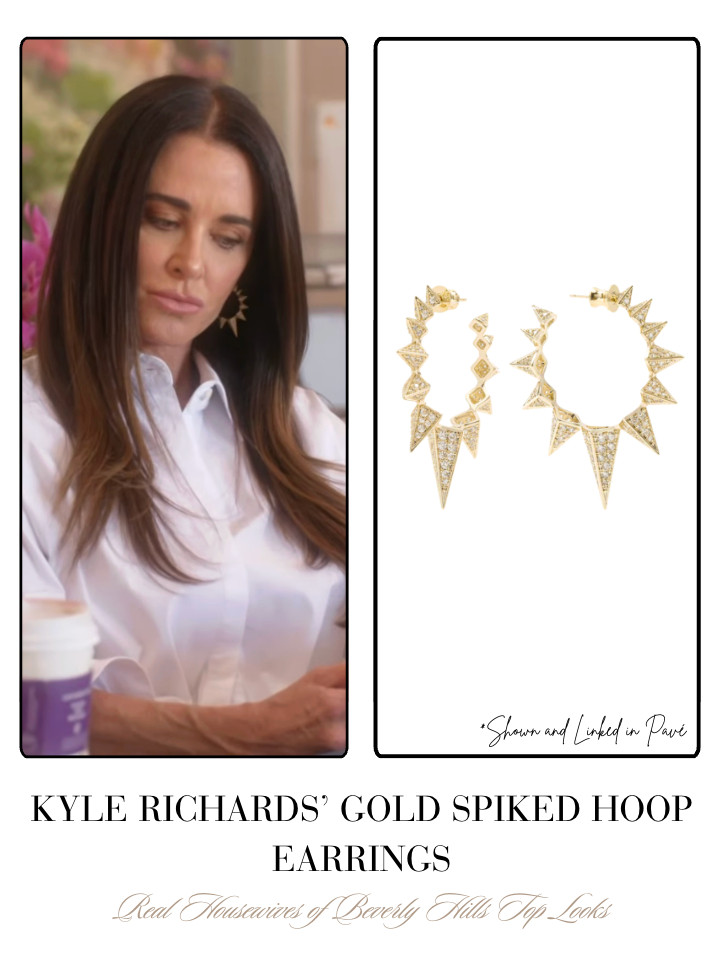 Kyle Richards' Gold Spiked Hoop Earrings 

 