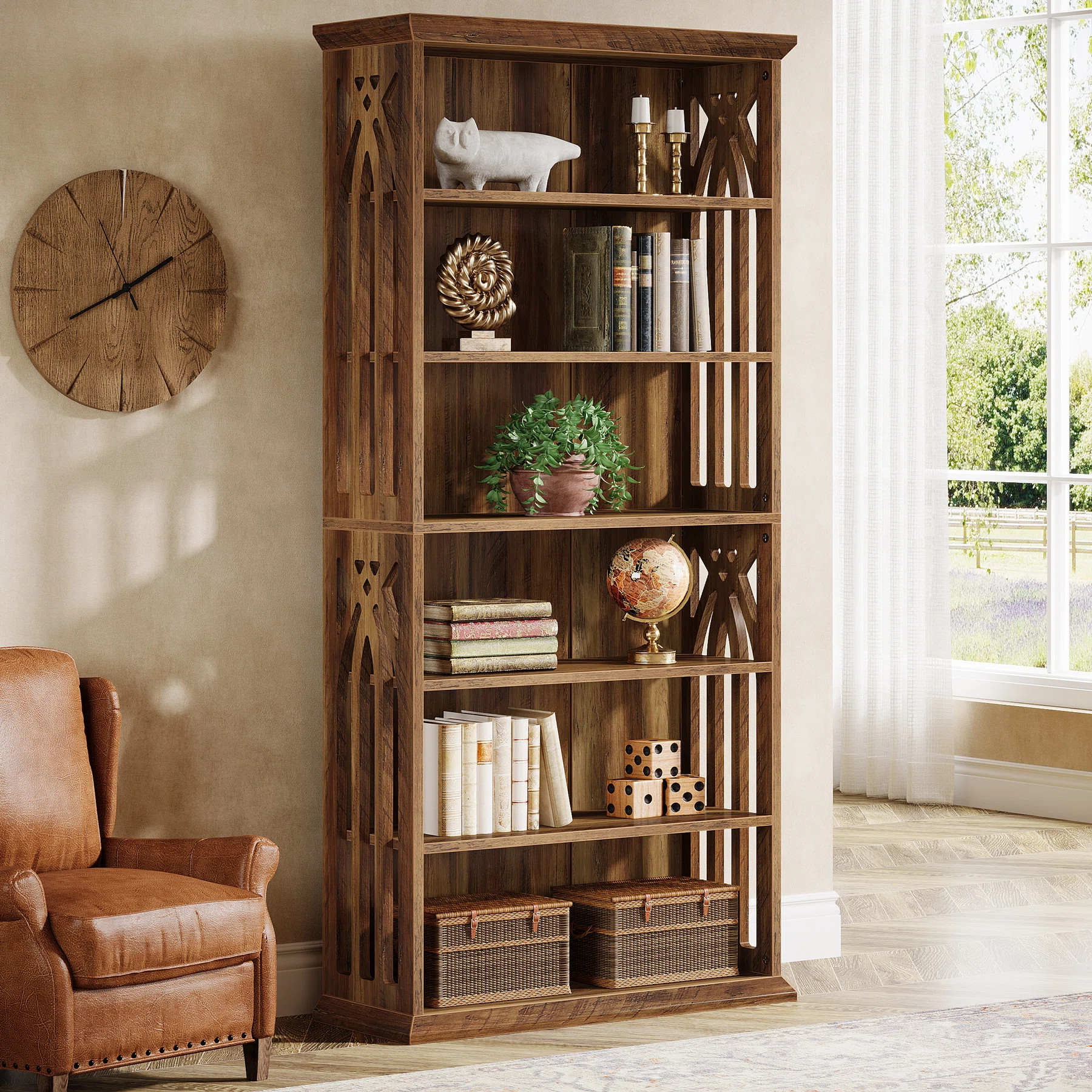 6-tier Bookcase, 75'' Tall Book Shelf | Wayfair North America