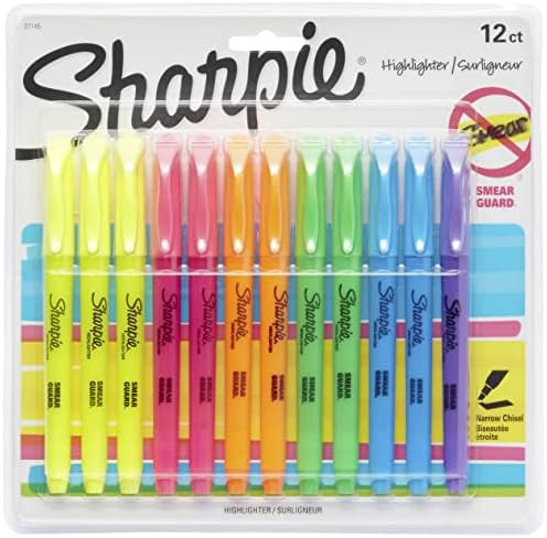 Sharpie 27145 Pocket Highlighters, Chisel Tip, Assorted Colors, 12-Count | Amazon (US)