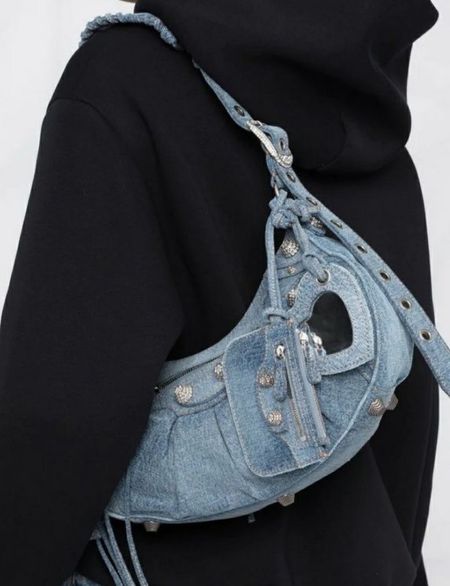 Balenciaga bag. Blue denim hobo bag. Le Cagole  shoulder bag. Summer, spring, colorful bag. 
Y2K. Statement piece. Designer bag. Wardrobe staple. Timeless. Gift guide idea for her. Luxury, elegant, clean aesthetic, chic look, feminine fashion, trendy look. Farfetch. 

#LTKsummer #LTKeurope #LTKuk