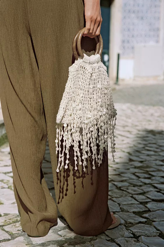 BEADED BUCKET BAG | Zara UK
