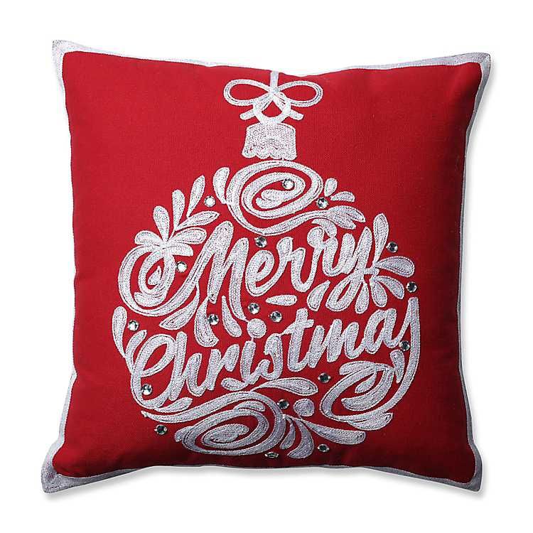 New!Red Christmas Ball Pillow | Kirkland's Home