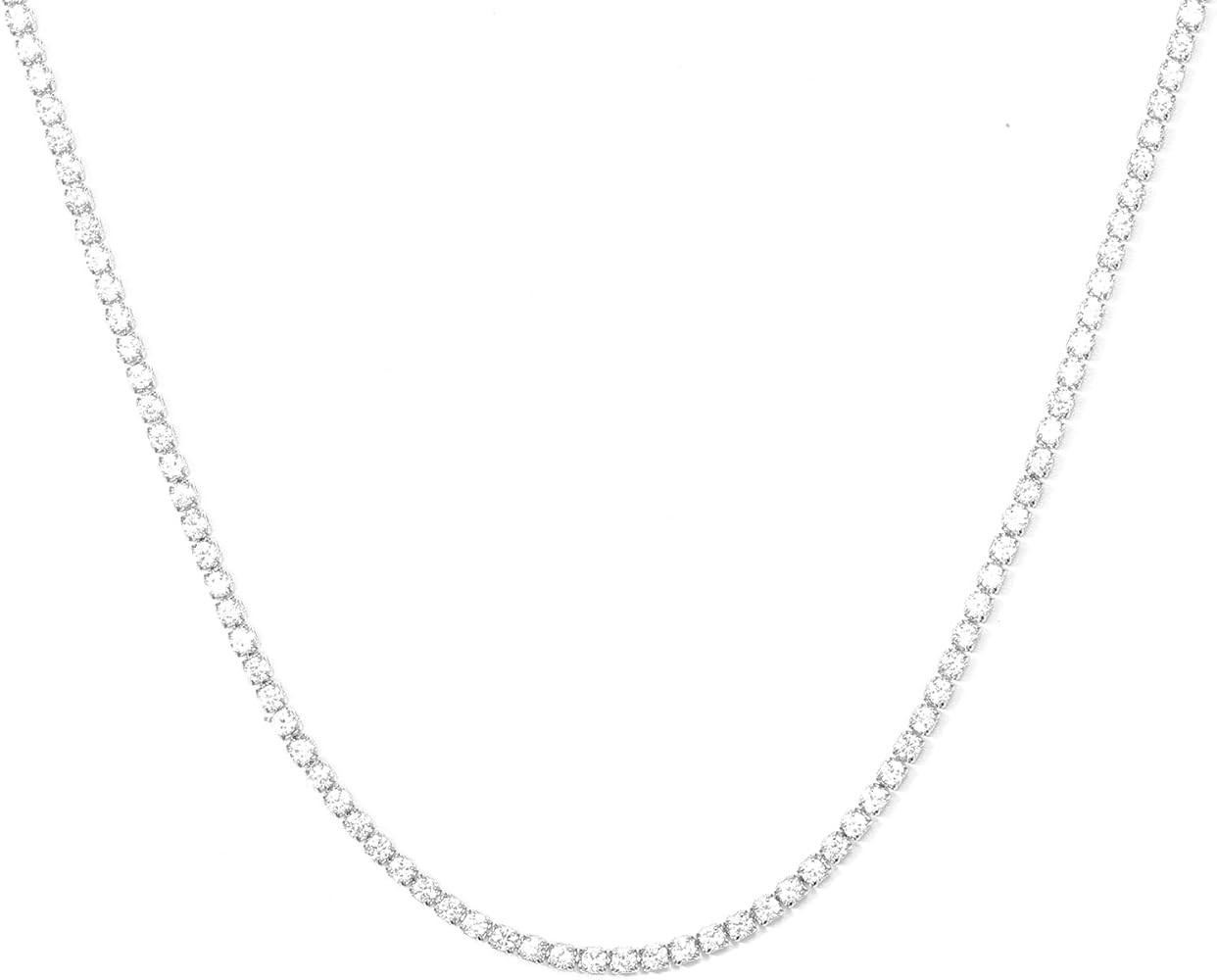 Tennis Necklaces for Women Dainty 14K Gold Plated Diamond Tennis Choker Necklace Sparkly Rhinesto... | Amazon (US)