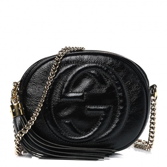 GUCCI Patent Mini Soho Chain Bag Black | Fashionphile