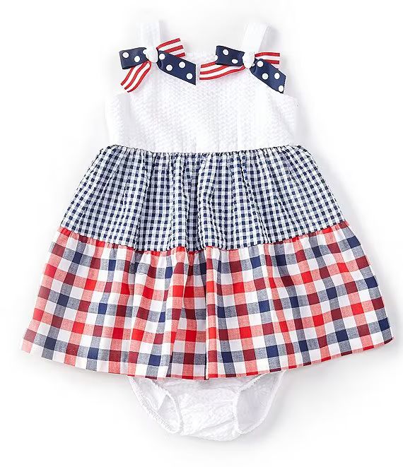 Bonnie Jean Baby Girls 12-24 Months Sleeveless Mixed-Media Americana Fit-And-Flare Dress & Matchi... | Dillard's