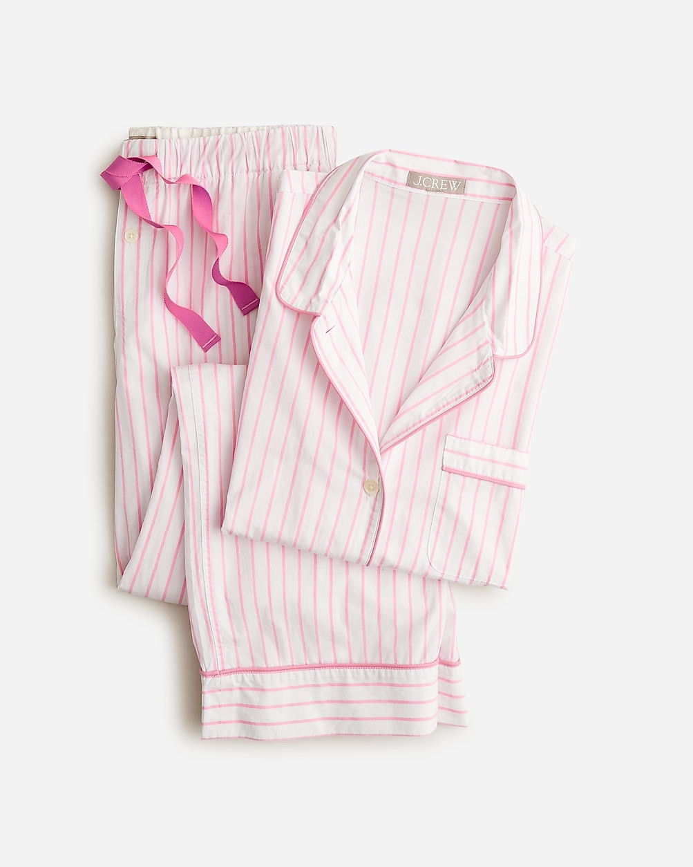 Long-sleeve cotton poplin pajama set in stripe | J. Crew US
