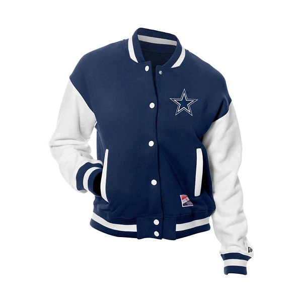 Dallas Cowboys Women's New Era Varsity Mid Athletic Jacket XLarge Navy | Scheels