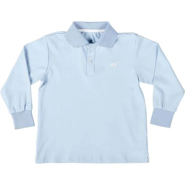 Long Sleeve Carter Polo, Bay Tree Blue | Maisonette