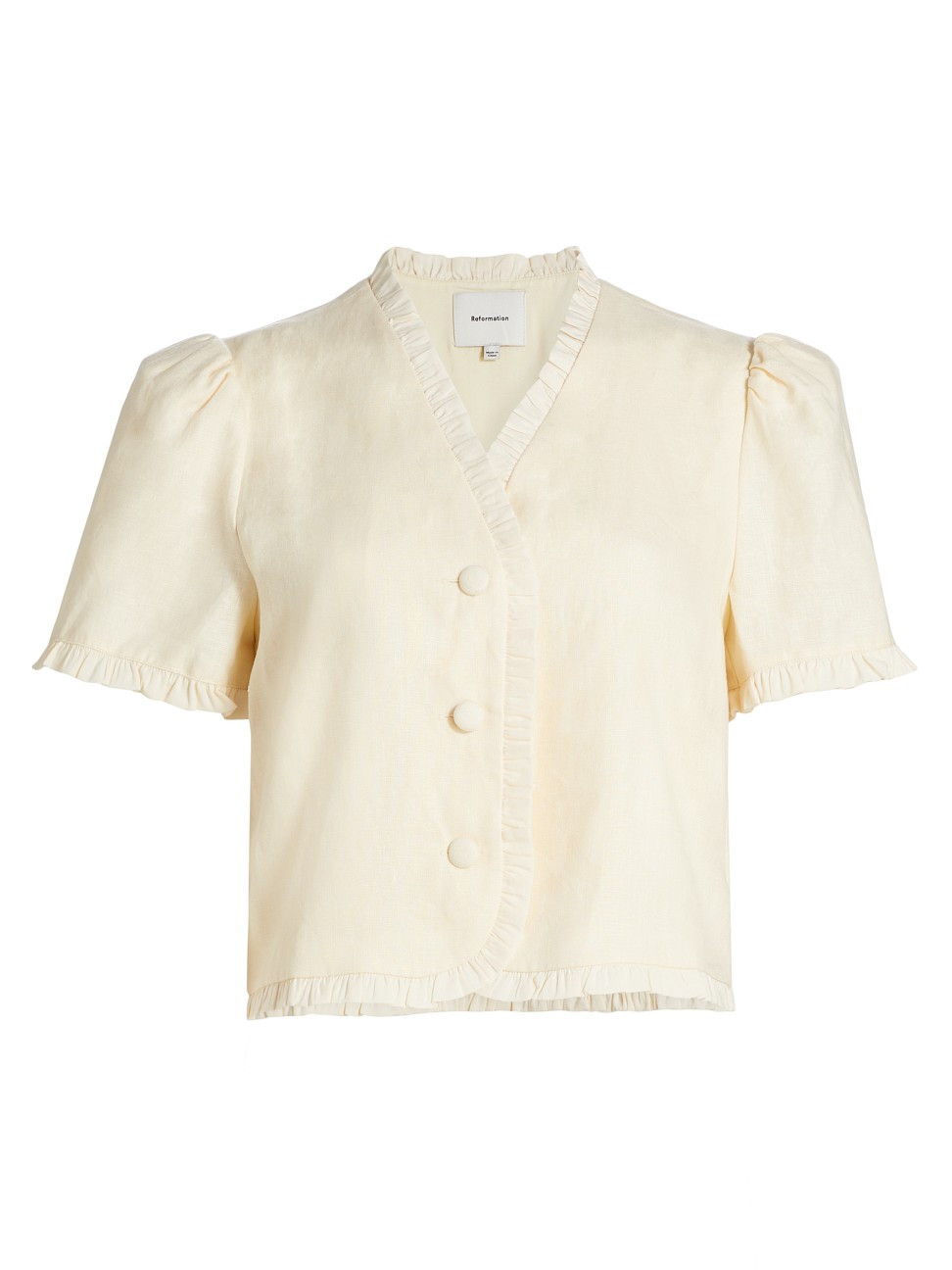 Women's Bess Linen Top - Sugar - Size XS | Saks Fifth Avenue