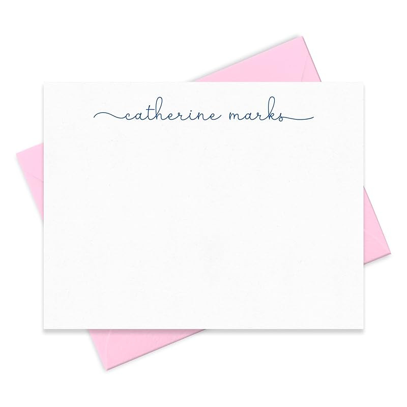 Personalized Stationary Note Cards and Envelopes for Women with Name in Lowercase Script, Choose ... | Amazon (US)