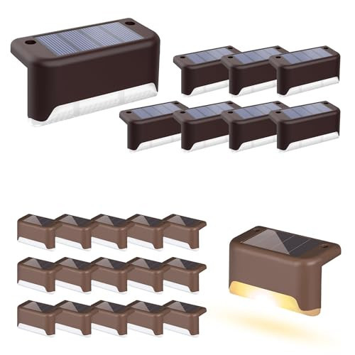 SOLPEX Solar Deck Lights Outdoor 16 Pack & Solar Fence Lights Outdoor | Amazon (US)
