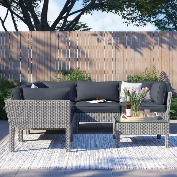 Brixx Wicker/Rattan 5 - Person Seating Group with Cushions | Wayfair North America