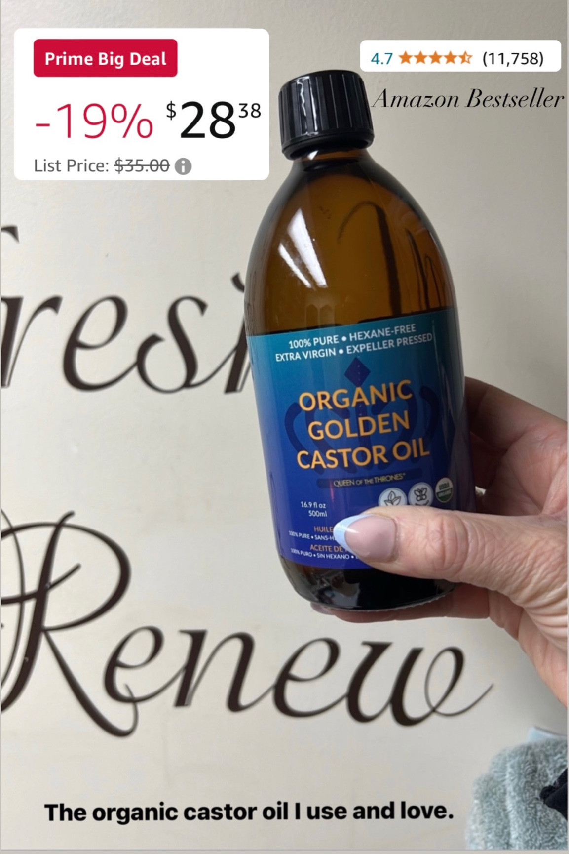 My favorite castor oil I use and love is on sale for Prime Day! Amazon Prime Day, Prime Big Deal Day, beauty sale, bestseller castor oil, #LaidbackLuxeLife

Follow me for more fashion finds, beauty faves, lifestyle, home decor, sales and more! So glad you’re here!! XO, Karma

#LTKFindsUnder50 #LTKSaleAlert #LTKxPrimeDay