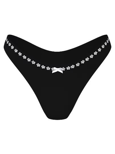 by Frankies Bikinis Moon Bay Thong Bikini Bottom, Black, S - Women's Bottoms - PINK | Victoria's Secret (US / CA )