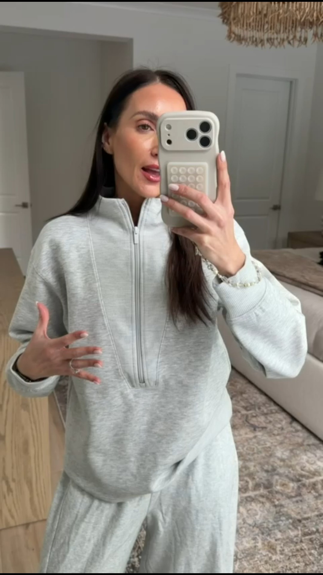 Target sweatshirt and trending barrel leg sweatpants (size small in both), trending now, at home outfit, annabrstyle.

#LTKFindsUnder50 #LTKFindsUnder100