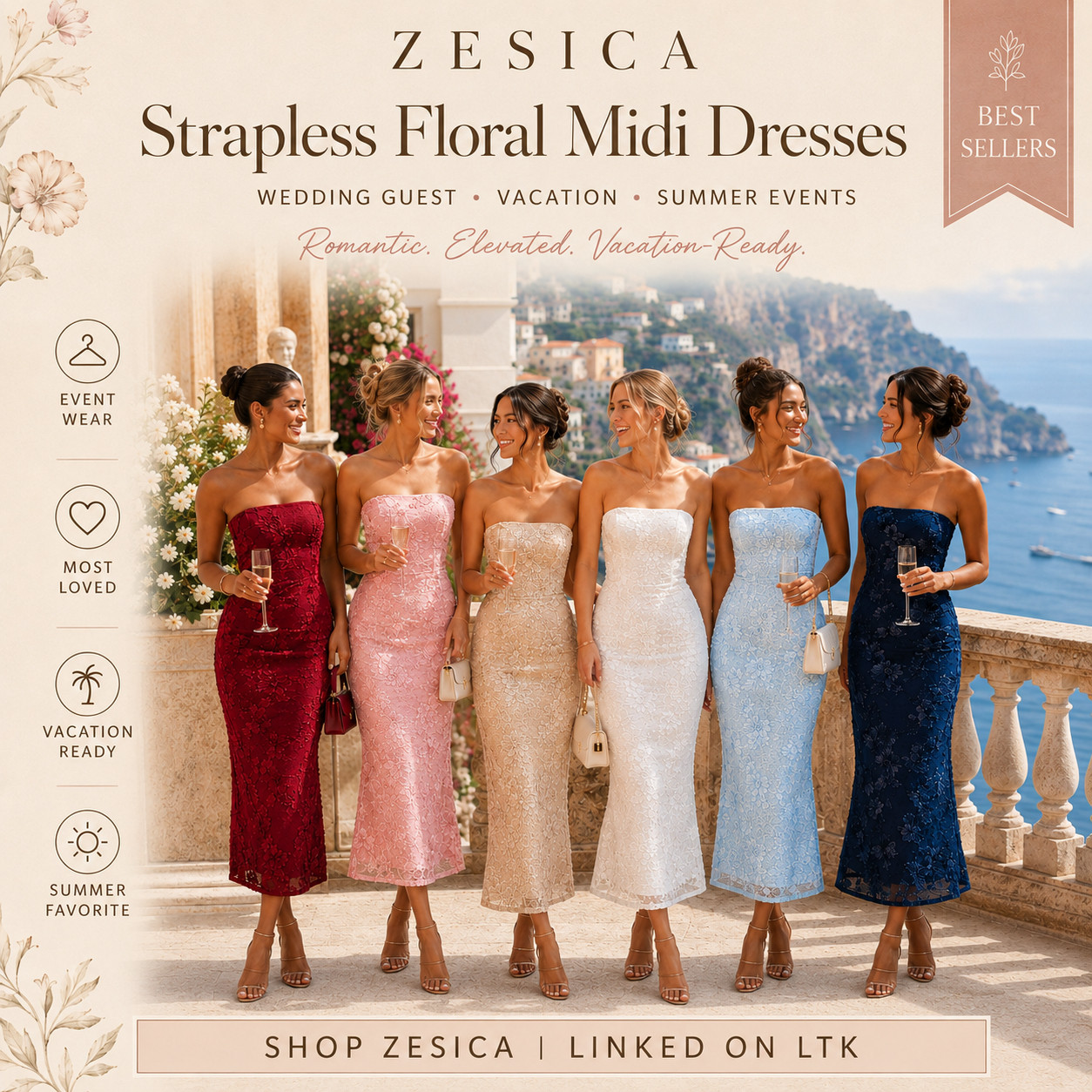 ZESICA Summer Chic | Strapless Bodycon Floral Midi Dresses

The strapless floral midi dresses that make summer event dressing feel romantic, polished, and instantly elevated! ☀️ 

These ZESICA strapless floral midi dresses are perfect when you want something flattering, feminine, and occasion-ready without feeling like you tried too hard. 

The strapless neckline gives that clean dressy look, the body-skimming midi shape feels polished, and the floral texture/print makes each dress feel special enough for wedding guest plans, cocktail parties, bridal showers, vacation dinners, date nights, summer events, and warm-weather celebrations.

This is the dress edit to check first if you need something that solves the “I have an event but nothing that feels pretty and flattering” problem. 

These look elevated in photos, feel easy to style, and give you that best-seller event-dress energy without needing a complicated outfit plan.

I love that the color options cover so many different vibes — soft and romantic, classic white, pretty blue, bold red, and timeless navy — so you can pick the one that fits your event, vacation, or summer plans best.

I pulled together the ZESICA styles worth checking first so you can skip the scroll and go straight to the dresses that feel the most flattering, wearable, and event-ready.

📌 SAVE this for wedding guest dresses, cocktail party outfits, and summer event looks that feel polished without overthinking the styling.

↓ Everything is linked!

#LTKActive #LTKSaleAlert #LTKTravel