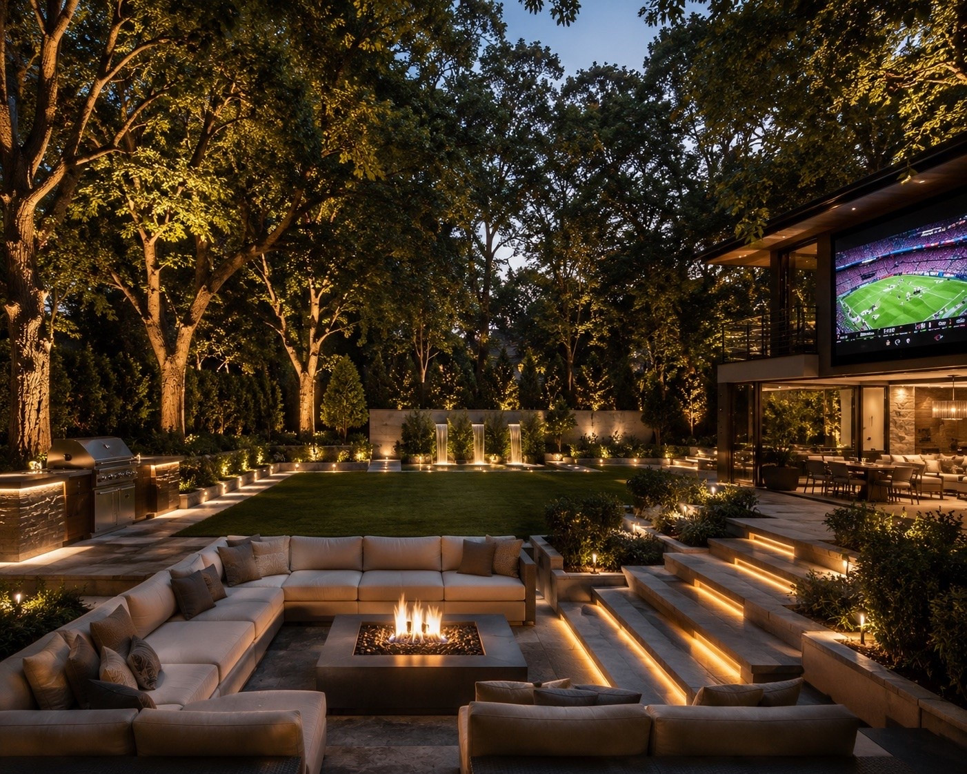 Luxury Outdoor Oasis with Fire Pit | Estate Backyard Design Inspiration

An outdoor space designed with the same intention as the interior.

Oversized sectionals, warm firelight, illuminated cobblestone pathways, and layered landscape lighting create an atmosphere that feels private, grounded, and impossibly calm.

Every detail was selected to blur the line between architecture and nature—creating a backyard that feels more like a luxury retreat than a home.

This is outdoor living at its highest level.

#luxurybackyard
#statementlighting
#curatedliving
#luxuryhomes
#interiorinspiration
#outdoorliving
#elevatedliving
#ltkhome
#luxurydecor
#milliondollarhome
#designerinteriors
#sereneliving

Shop the curated pieces below.

#LTKHome #LTKvlog