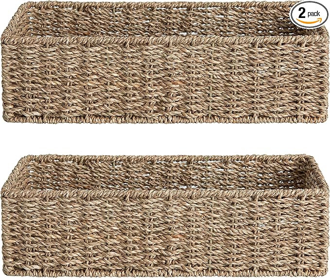 StorageWorks Seagrass Woven Storage Basket, Toilet Paper Basket, Bathroom Storage Organizer Baske... | Amazon (US)