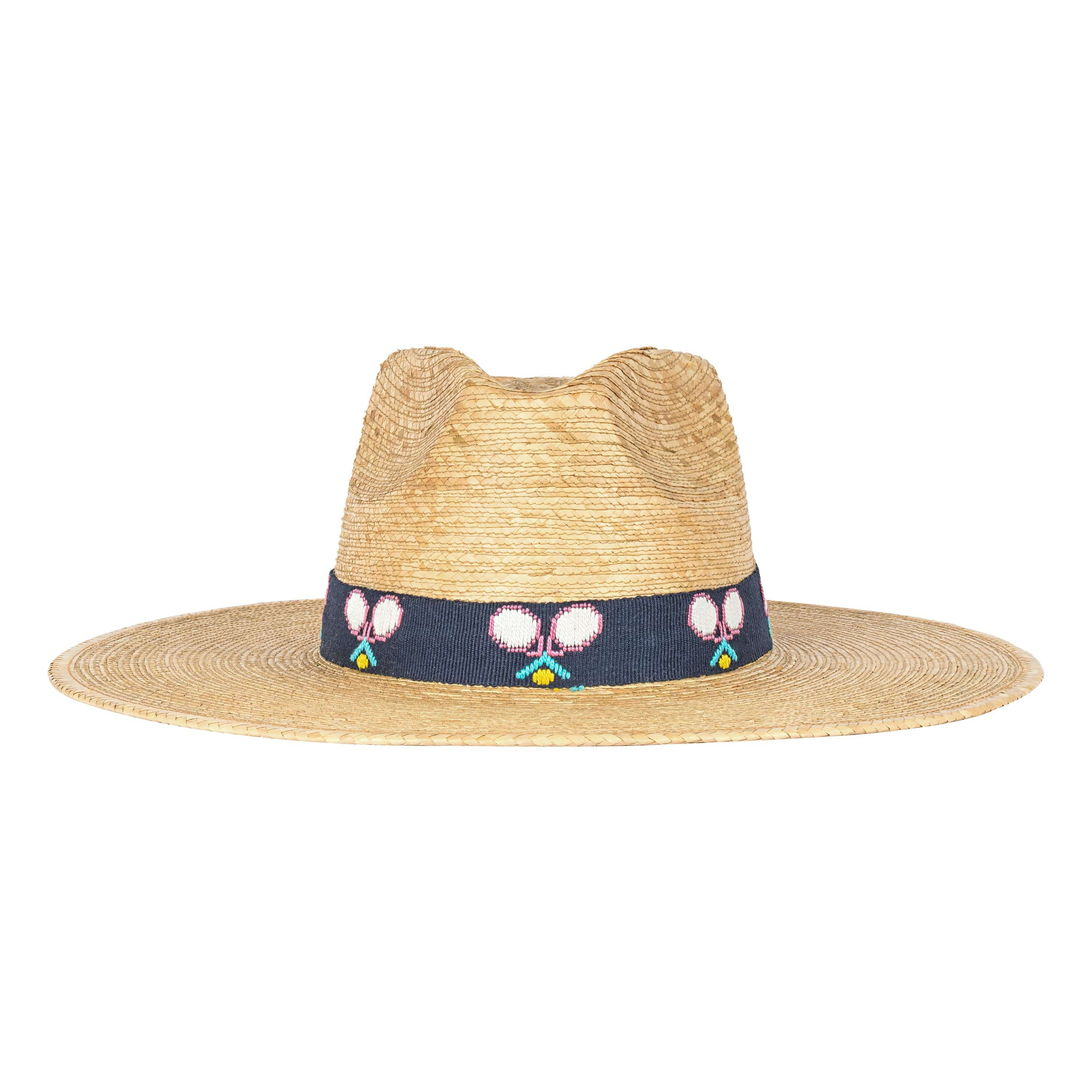 Navy Tennis Racket Palm Hat | Sunshine Tienda