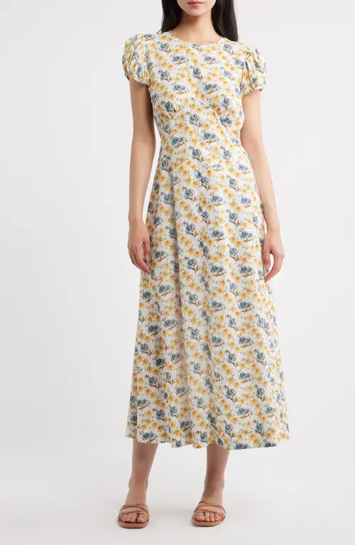 DÔEN Rhodia Floral Organic Cotton Midi Dress in Narcissus Bloom at Nordstrom, Size Small | Nordstrom