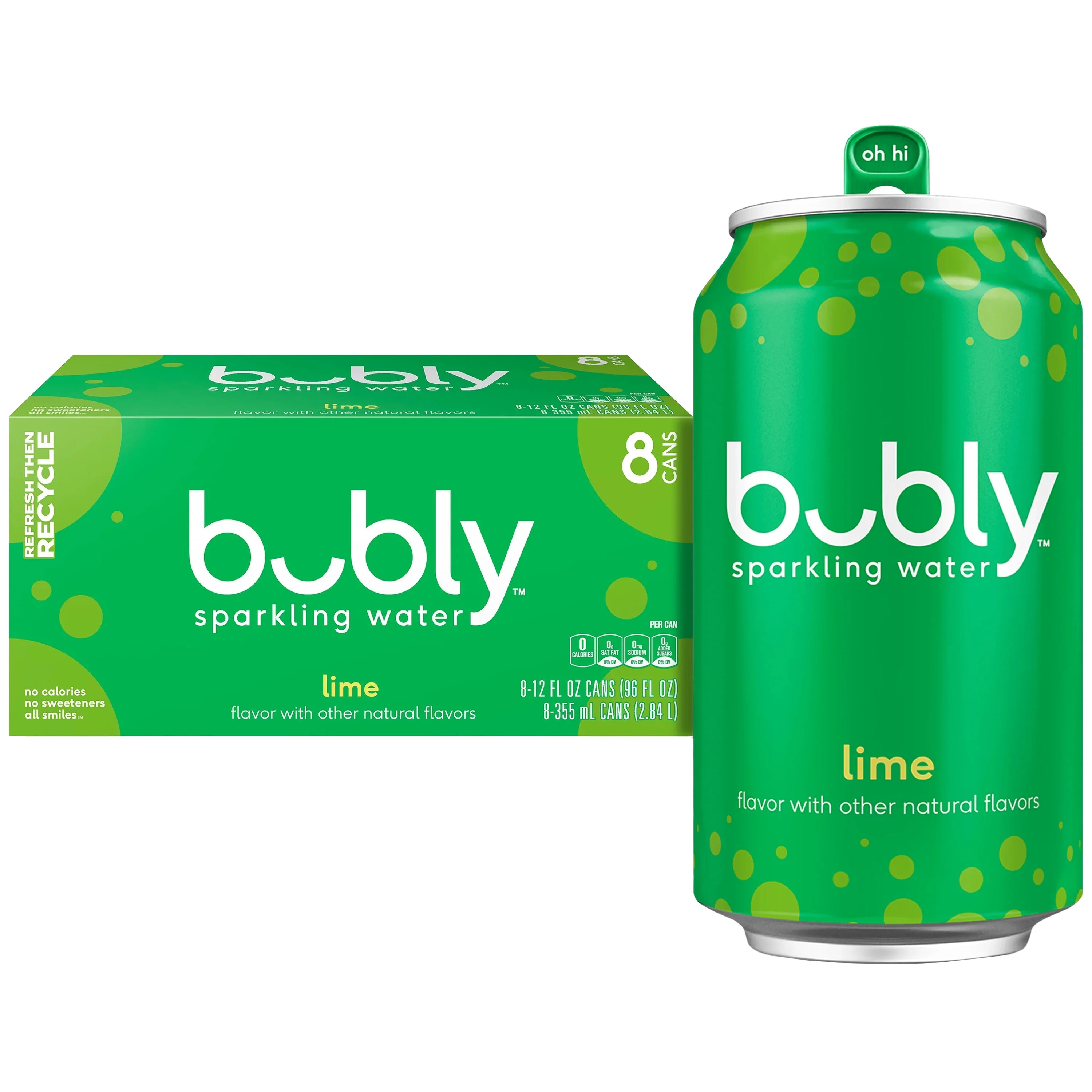 bubly Lime Sparkling Water, 12 fl oz, 8 Pack Cans | Walmart (US)