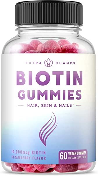 Biotin Gummies 10,000mcg [Highest Potency] for Healthy Hair, Skin & Nails for Adults & Kids - 500... | Amazon (US)