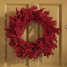 Buy Habitat Red Berry Faux Christmas Wreath | Christmas wreaths and garlands | Habitat | Habitat UK