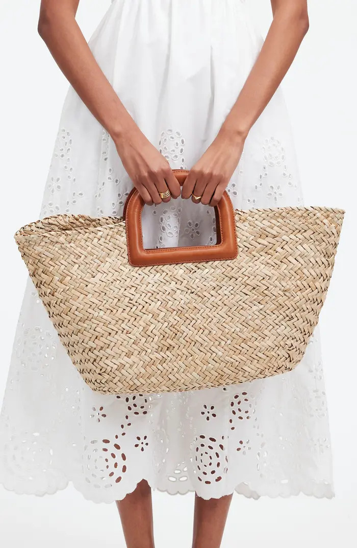 The Large Handwoven Straw Crossbody Basket Tote | Nordstrom Rack