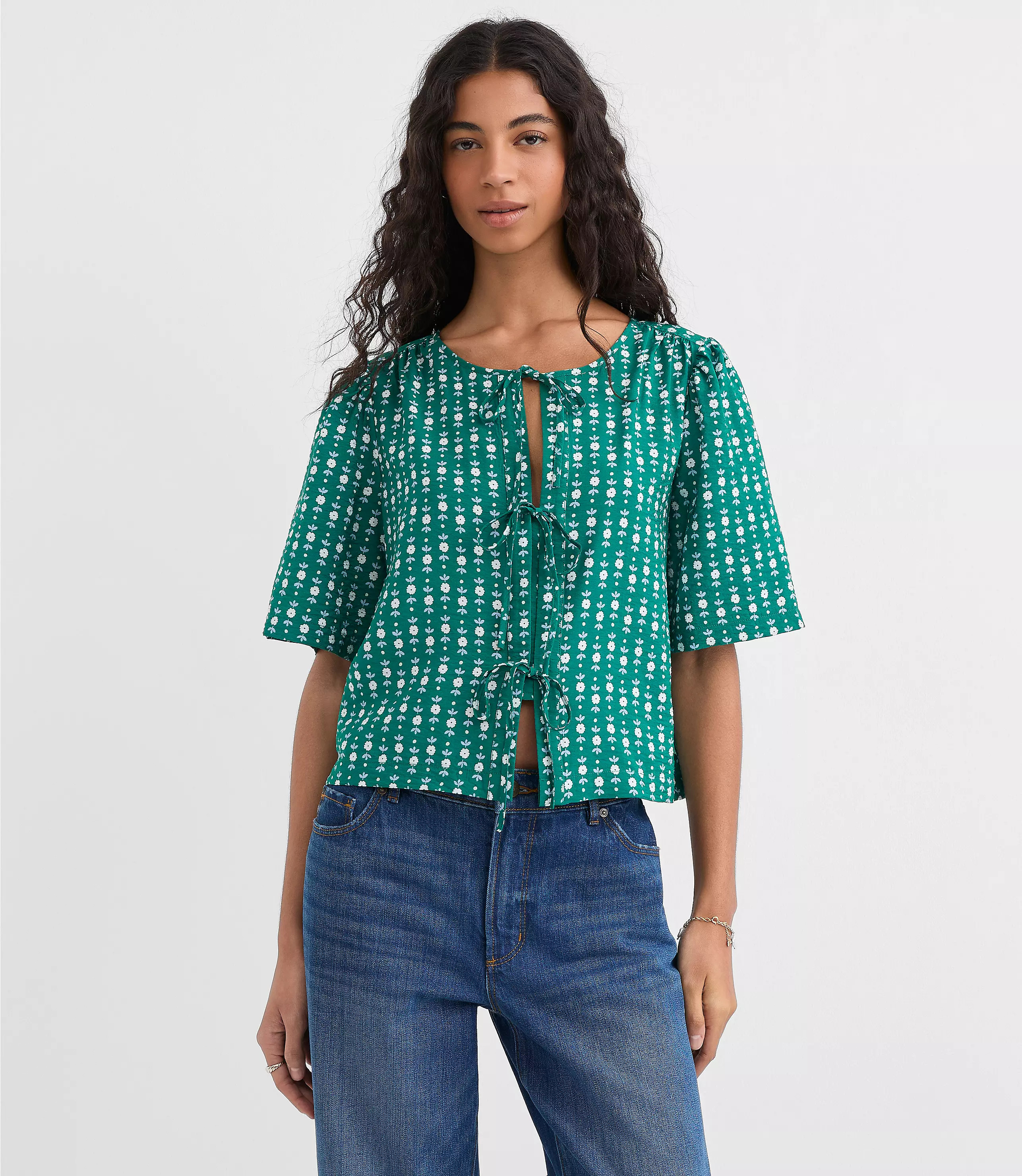 Floral Bow Blouse | LOFT
