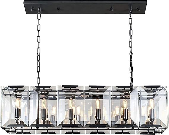 Elegant Lighting 1212D40FB Monaco Collection 12-Light Pendant Lamp, 40" Length x 13" Width x 12" ... | Amazon (US)
