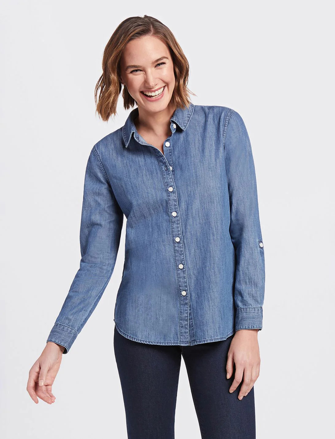 Long Sleeve Chambray Button Down Shirt | Draper James