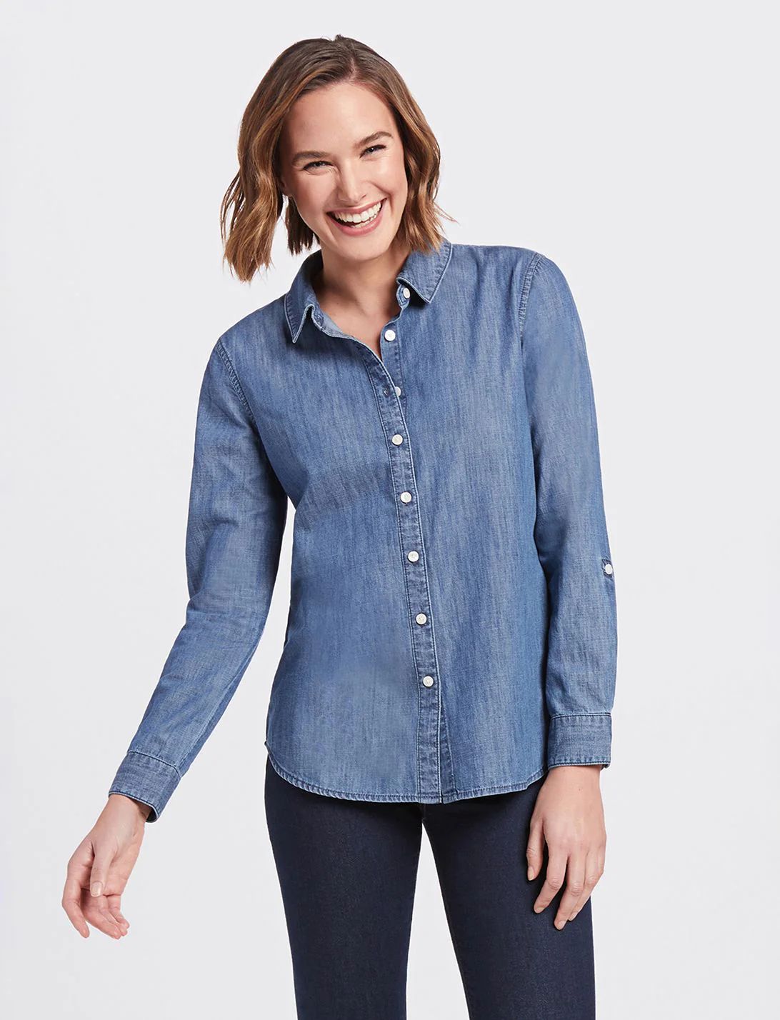 Long Sleeve Chambray Button Down Shirt | Draper James