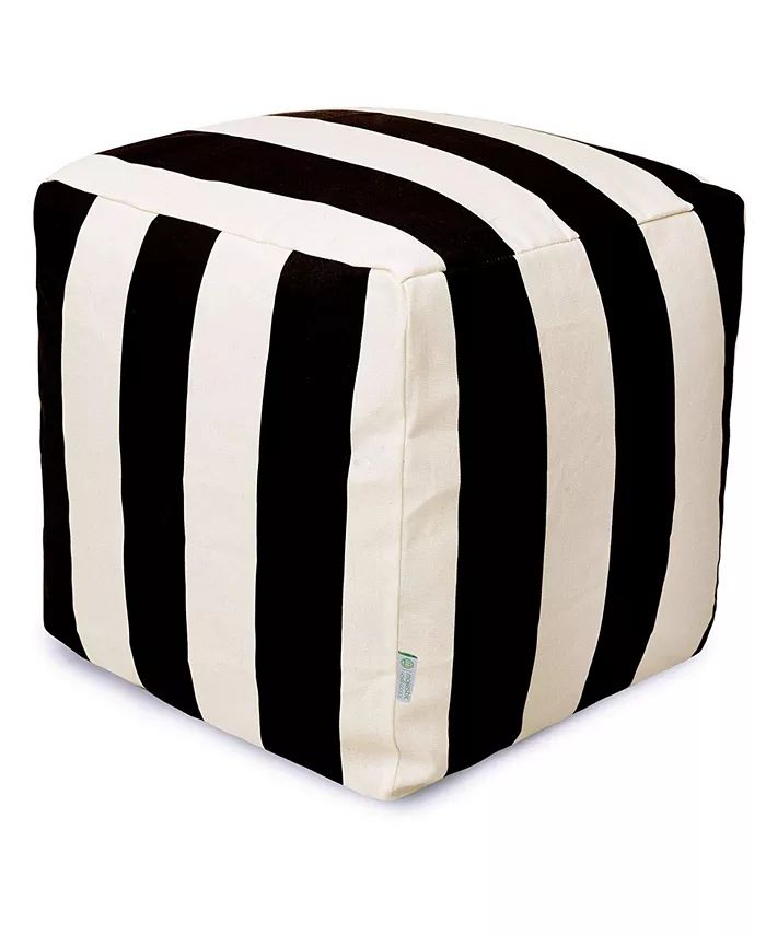 Vertical Stripe Ottoman Pouf Cube 17" x 17" | Macys (US)