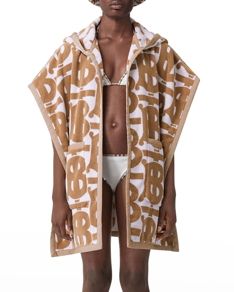 Burberry Carla TB Jacquard Towel Cape | Neiman Marcus