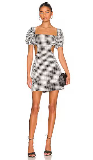 Bethanie Puff Sleeve Dress in Black Gingham | Revolve Clothing (Global)