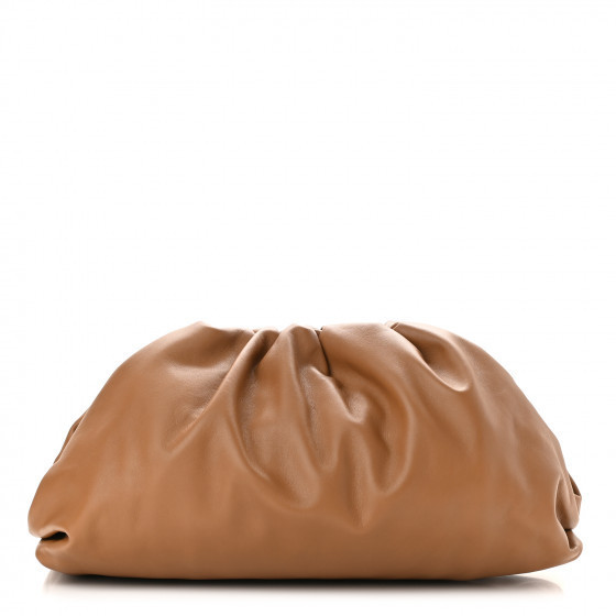 BOTTEGA VENETA Smooth Butter Calf The Pouch Oversized Clutch Cammello | Fashionphile