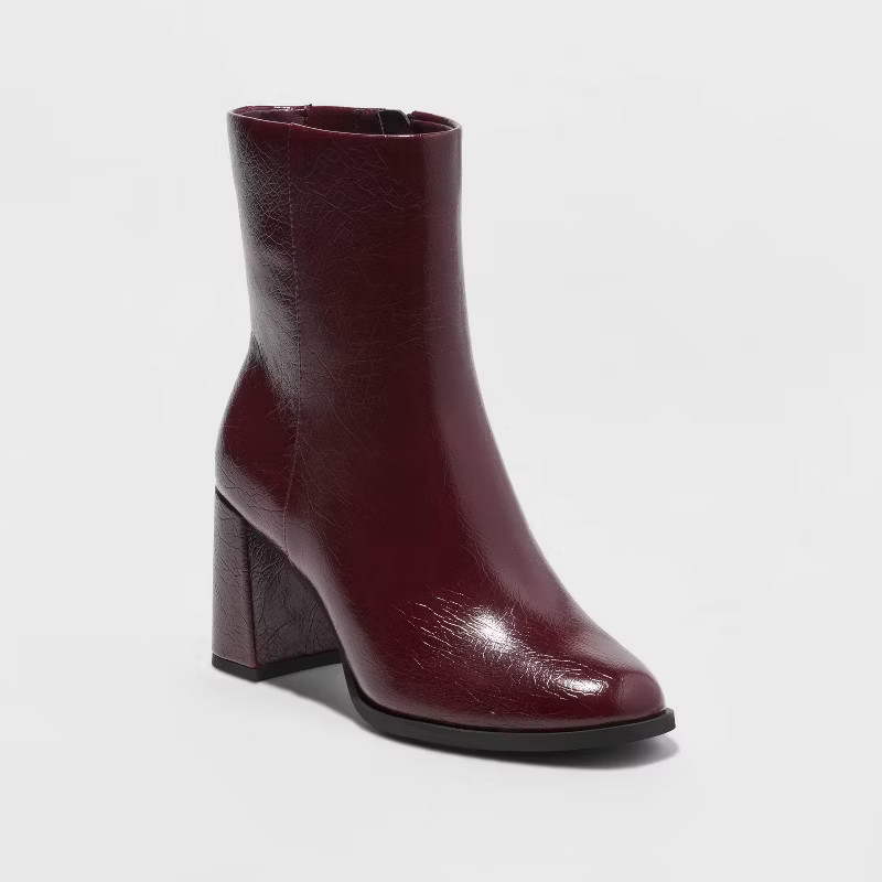 Women's Janelle Dress Boots - A New Day™ Burgundy 8.5 | Target