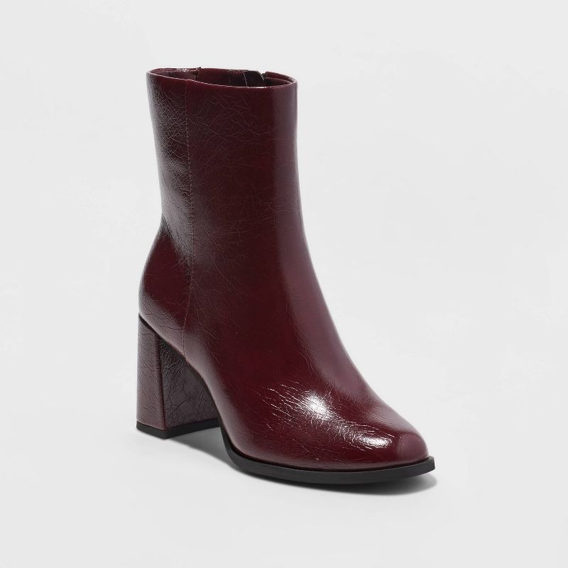 Women&#39;s Janelle Dress Boots - A New Day&#8482; Burgundy 8.5 | Target