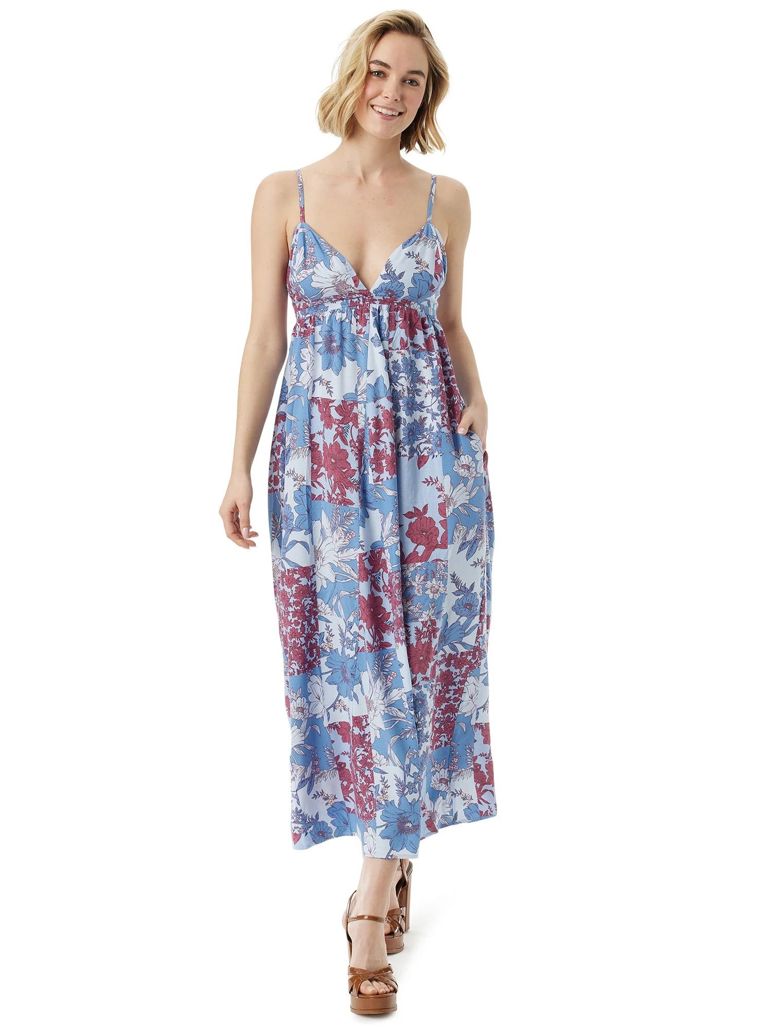 Jessica Simpson Women's and Women's Plus Open Back Maxi Cami Dress | Walmart (US)