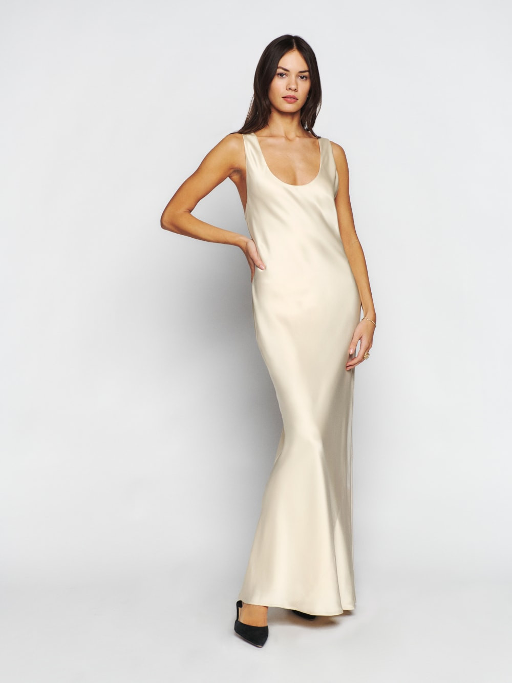 Brendan Satin Dress | Reformation (Global)