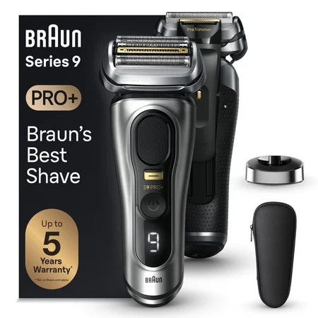 Braun Series 9 PRO+ Wet & Dry Electric Shaver, Charging Stand, 9517s Galvano Silver | Walmart (US)