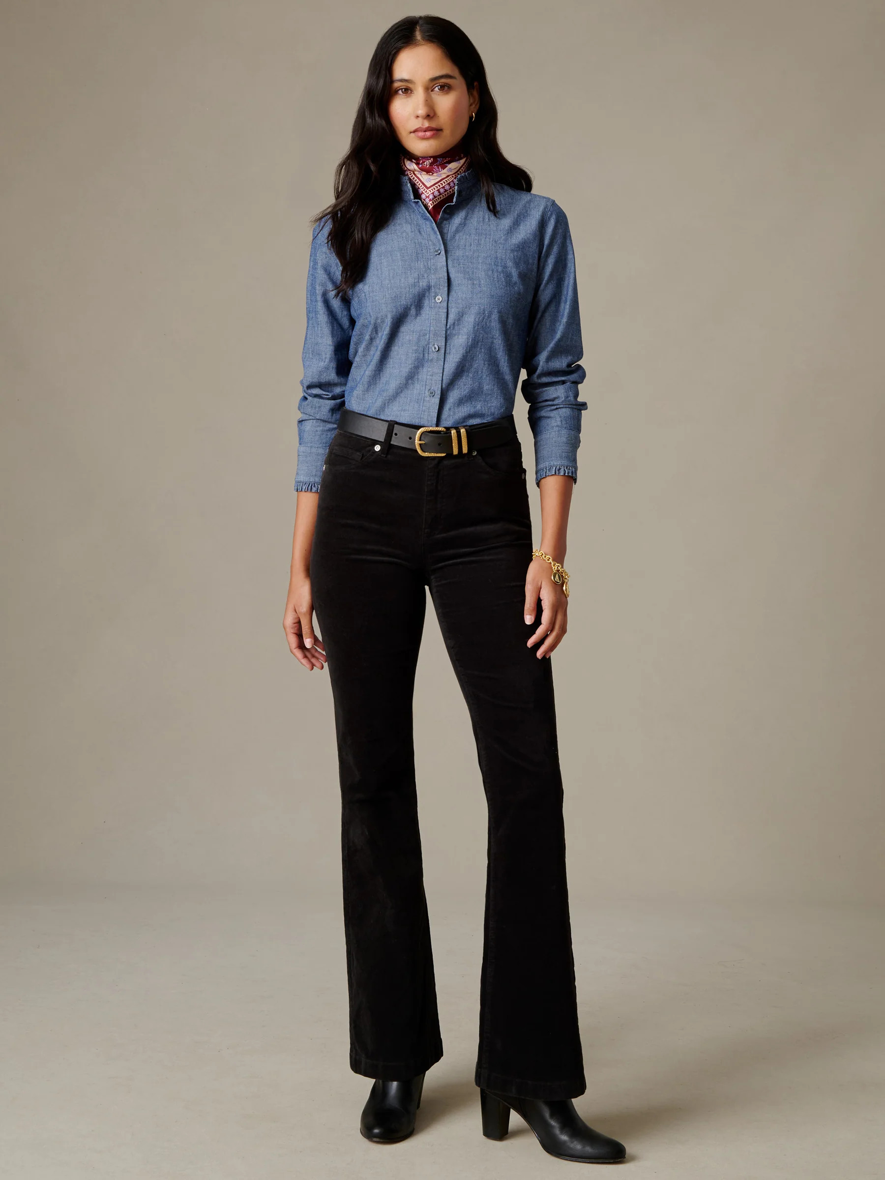 Black Solid Domino Velvet Pants | Women's Pants | J.McLaughlin | J.McLaughlin