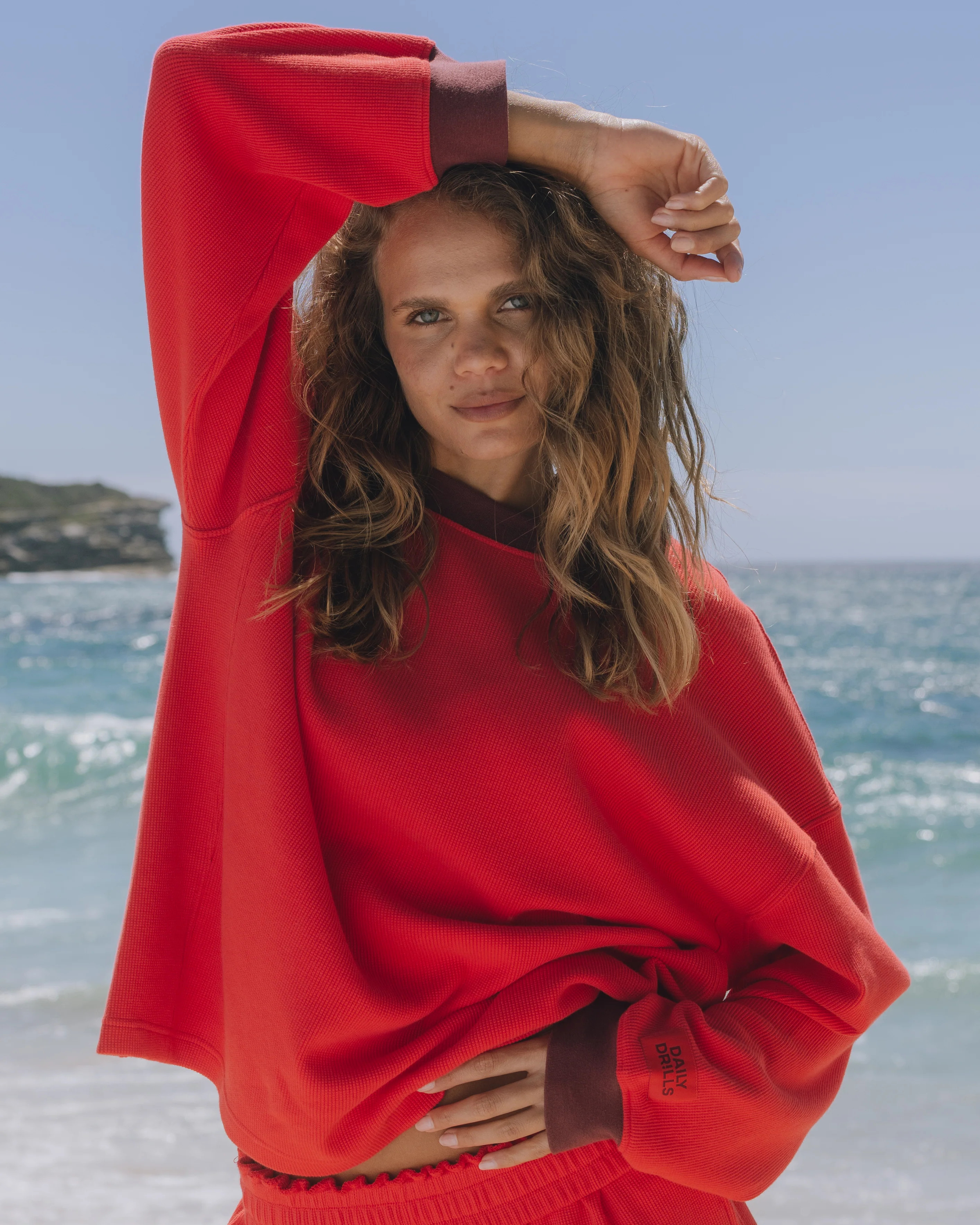 Oversized Thermal - Heart + Bodega Rib with Tonal Patch | Daily Drills LLC