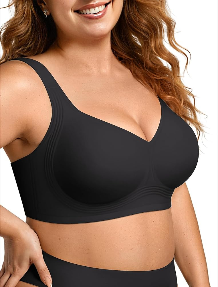 OEAK Womens Wireless Jelly Bra Plus Size Supportive Seamless Bras Full Coverage Push Up Comfortab... | Amazon (US)