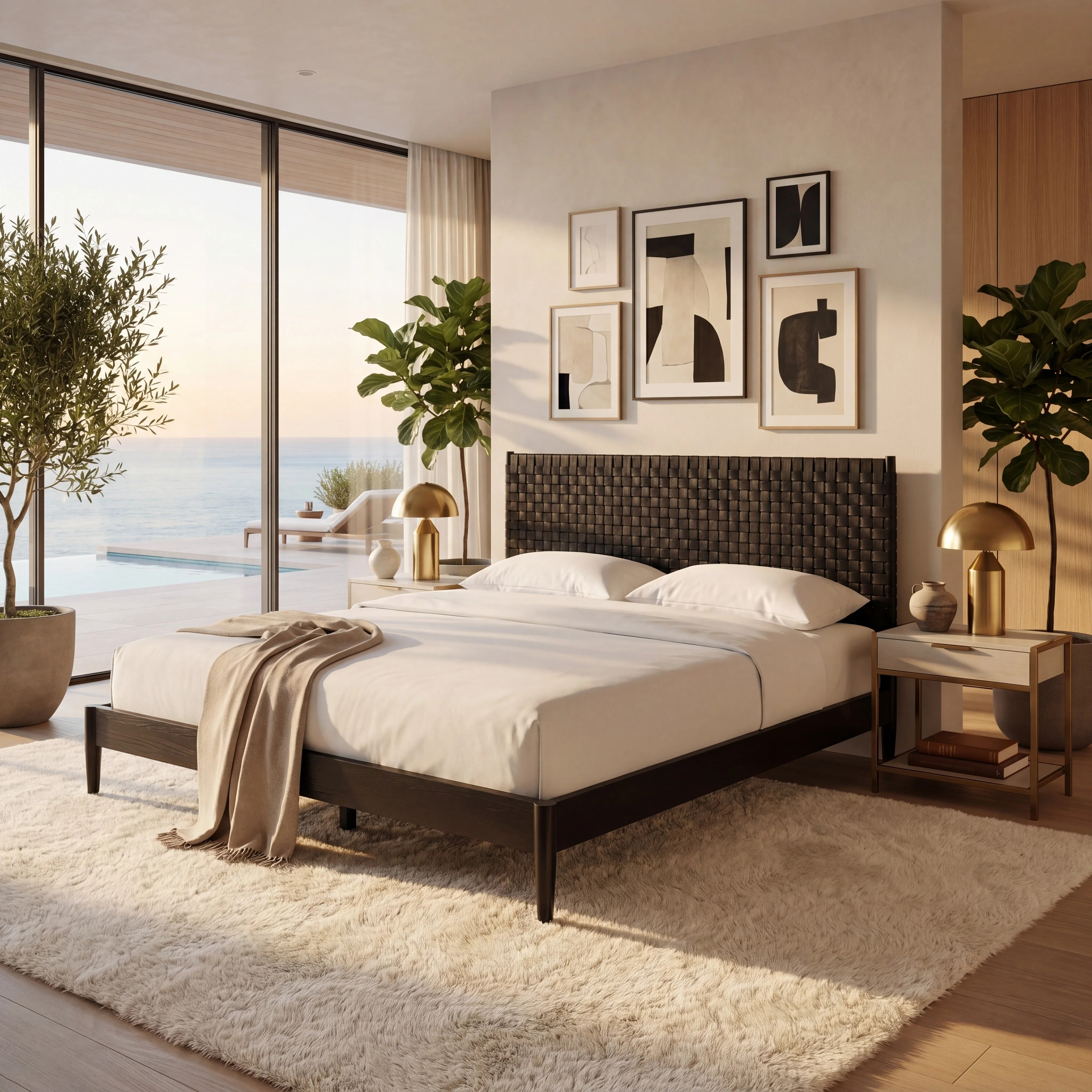 Tamita Solid Wood and Upholstered Low Profile Panel Bed | Wayfair North America