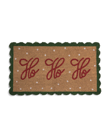 20x34 Coir Ho Ho Ho Scalloped Doormat | TJ Maxx
